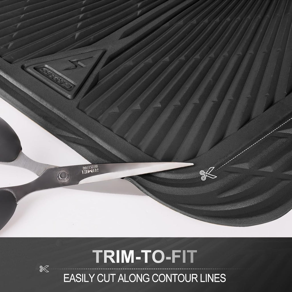 Rubber Floor Mats, All Weather Waterproof Trim-to-Fit Automotive Mats for Cars Trucks SUV, Anti-Slip Easy Clean