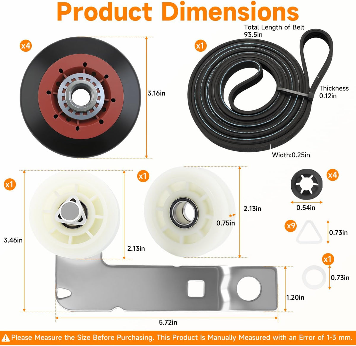 Dryer Repair Kit Compatible with Whirlpool WED5100HW1 WED5610XW1 WED5600XW0 WED5100HW3 WED5500XW0 WED5605MW0 WED5100HW2 WED5610XW0 WED6120HC2