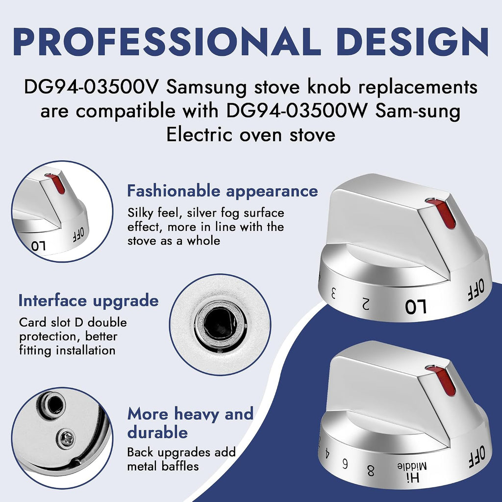 NE63T8111SS Fits for Samsung Stove Knob Replacement DG94-03500A | DG94-03500V DG94-03500W- Samsung Electric