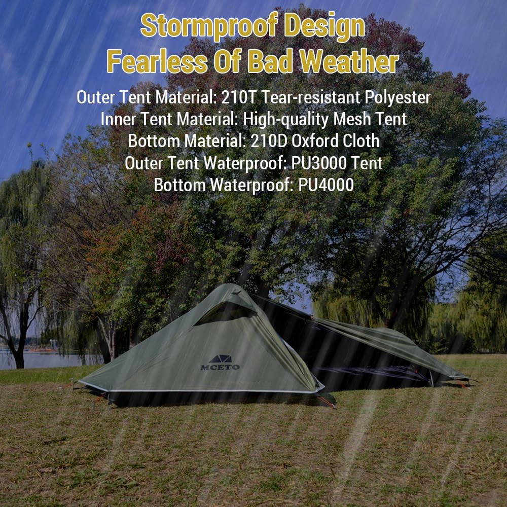 Backpacking Tent 1 Person Aluminum Pole Stormproof Camping Tent Suitable for Four Seasons Single Person Tent,Best one