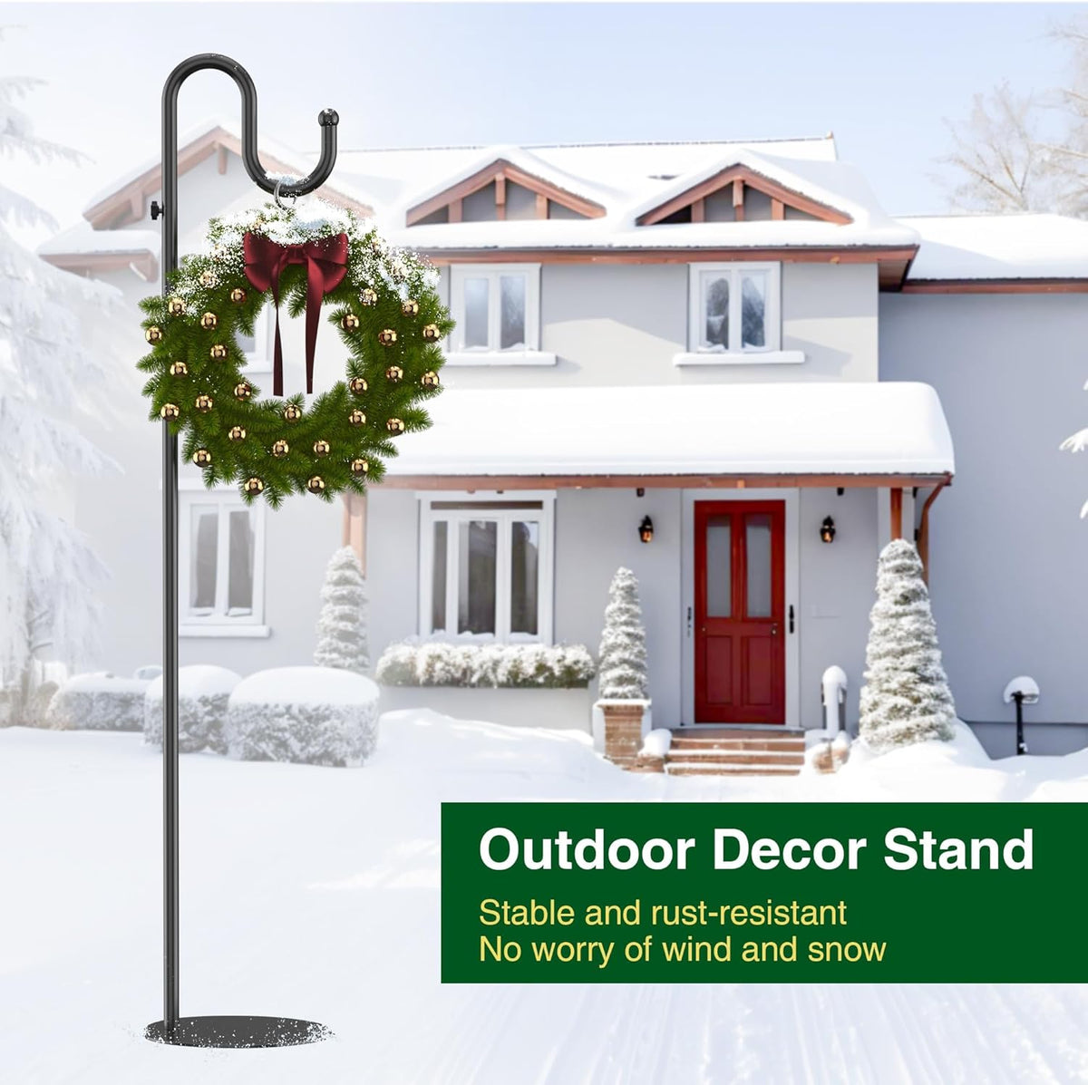 74" Shepherds Hook Stand: Hanging Bird Feeders, Plants, and Wind Chimes