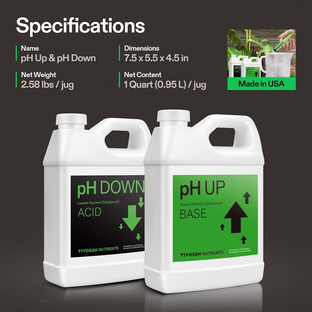 VIVOSUN Digital pH Meter and pH Up & pH Down Kit, 1 Quart Each, pH Control Kit for Balanced pH Level and Optimal