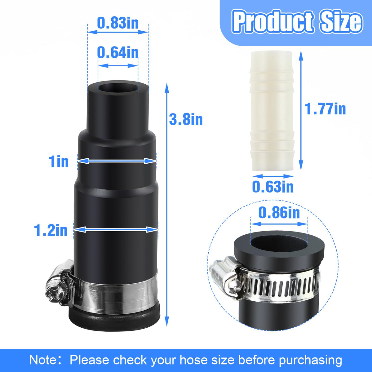 Dishwasher Drain Hose Adapter Compatible with Insinkerator Disposals,1 Set