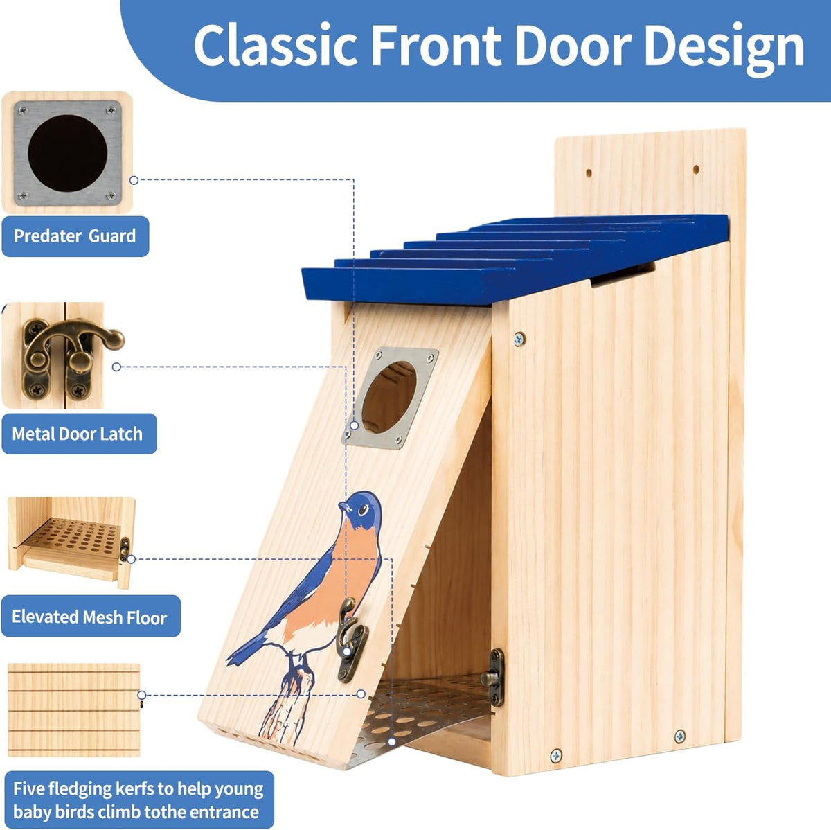 Bird Houses for Outside - Bluebird Houses with Metal Predator Guard