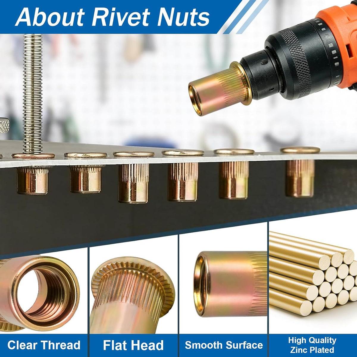 660Pcs Metric & SAE Rivet Nut Kit Threaded Nutserts Set