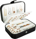 Travel Jewelry Box, PU Leather Small Jewelry Organizer for Women Girls, Double Layer Portable Mini Travel Case