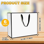 White and Black Gift Bags,6Pcs 17"x5.5"x12.6" Large Gift Bags with Handles