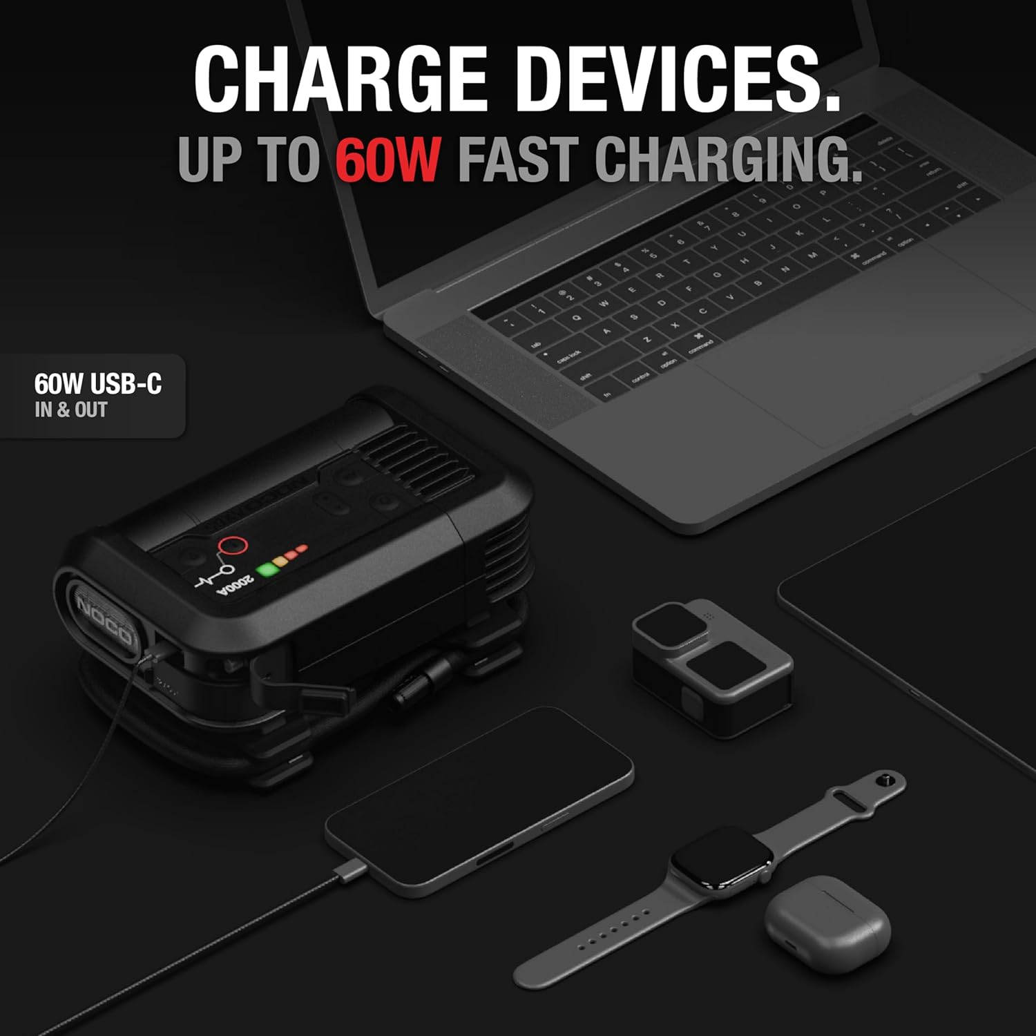 Boost+Air AX65: 2000A Jump Starter with Air Compressor Tire Inflator – Starts 8.0L Gas & 6.0L Diesel – 67 SLPM