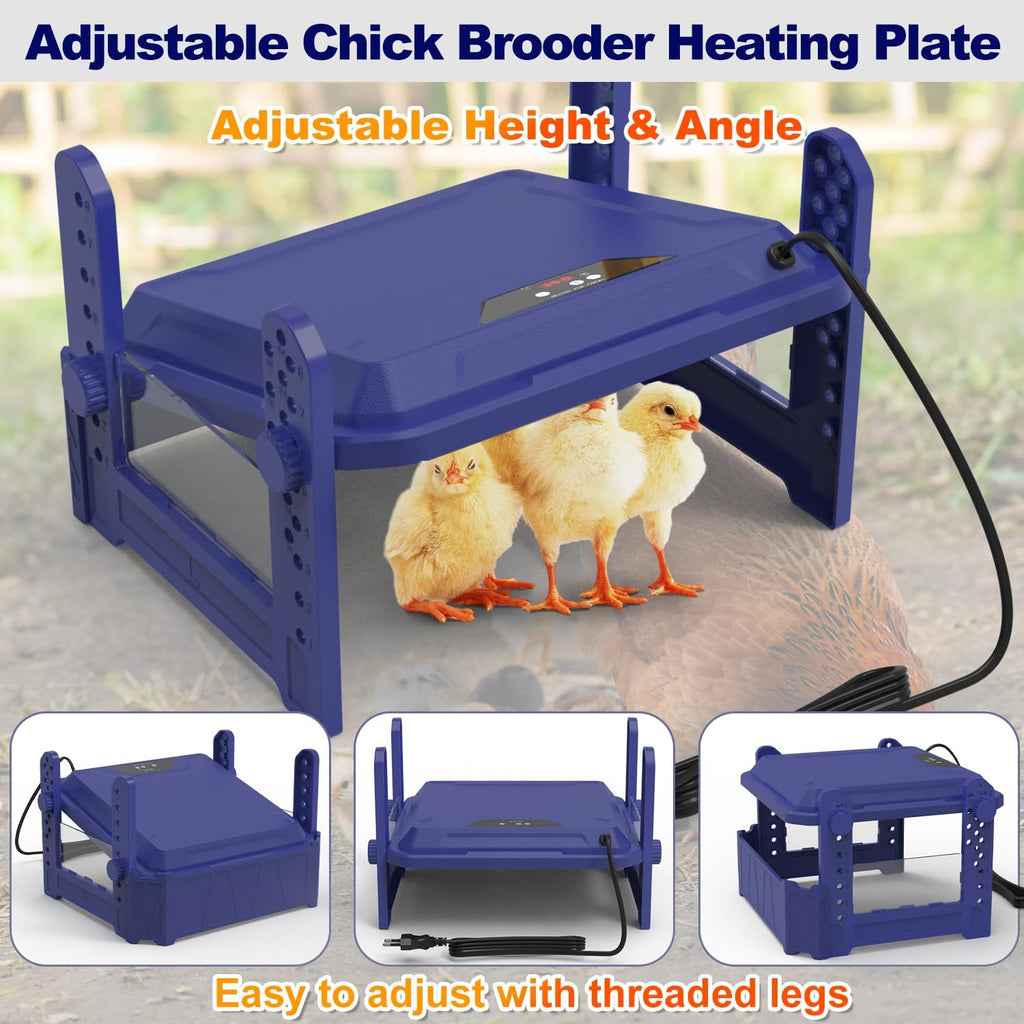 Chick Brooder Heating Plate with Adjustable Temperature, 12"x12" Chicken Brooder Heater for Baby Chicks, Ducklings