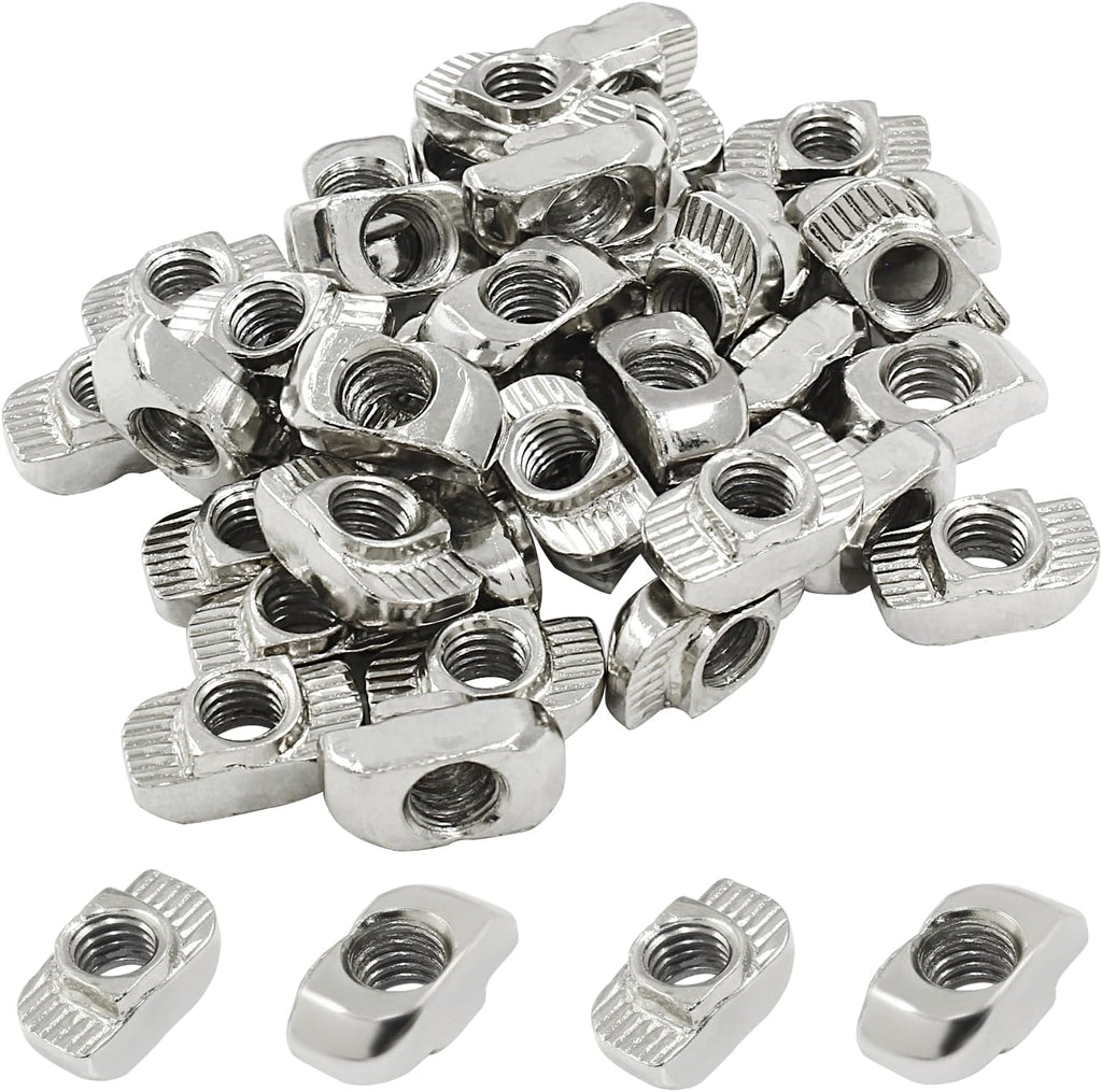 100Pcs M6 3030 Series T Slot Nuts Carbon Steel