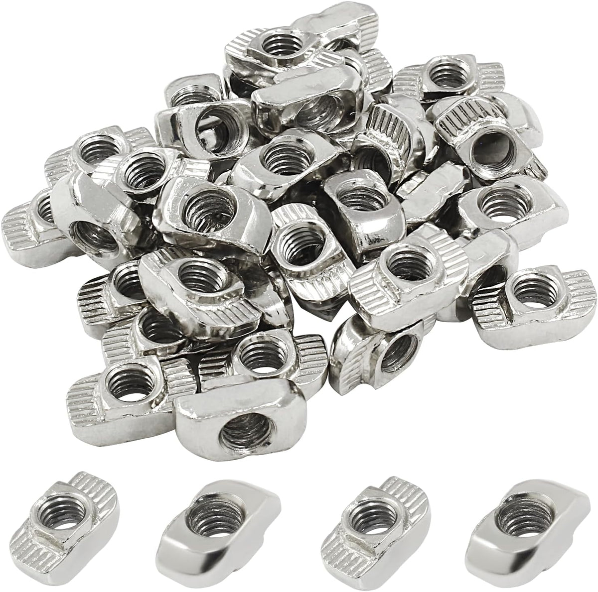 100Pcs M6 3030 Series T Slot Nuts Carbon Steel
