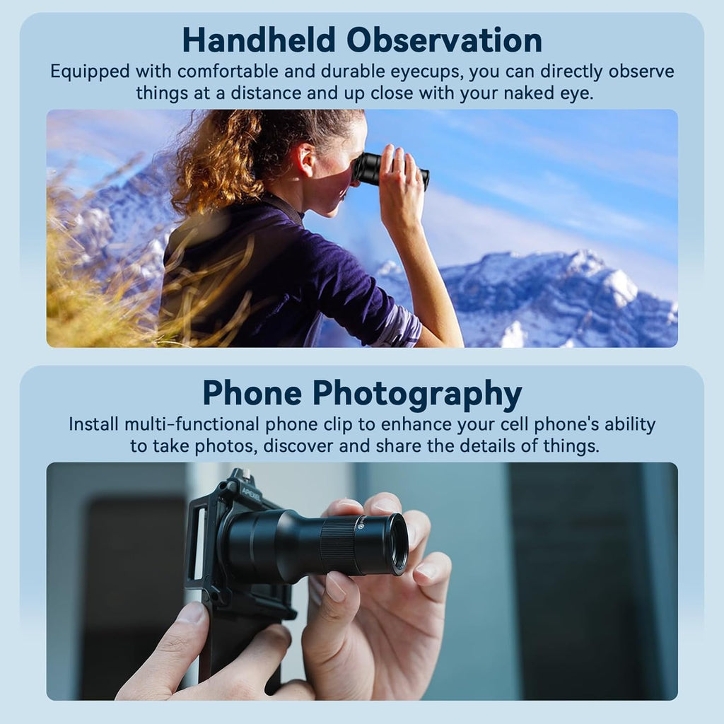 6X Telephoto Lens & 150mm Macro Lens, 2 in 1 Phone Camera Lens Kit with Universal Lens Clip, Phone Lens Attachment