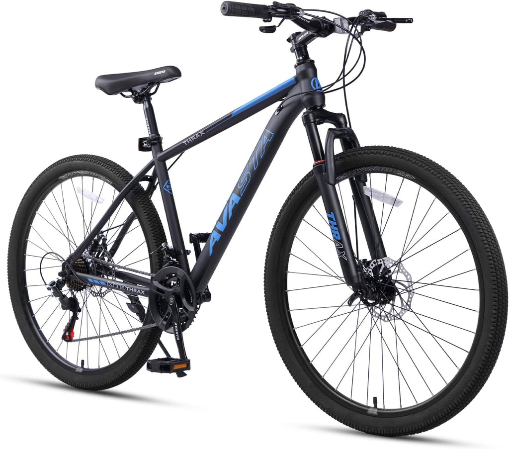 Thrax 24 26 27.5 Inch Adult Men Male and Women MTB Mountain Bike | High Tensile Steel Frame, Dual Disc Brakes, Front