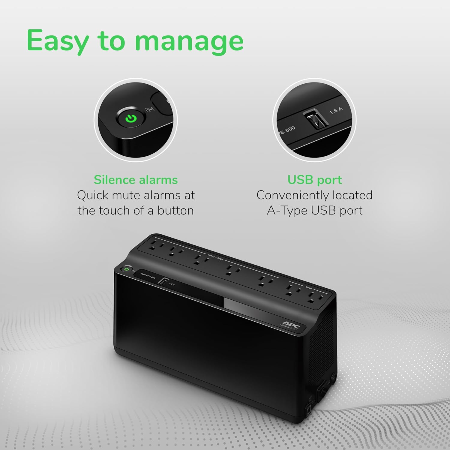 UPS 600VA/330W UPS Battery Backup for Computer, Router, NAS, BE600M1 | Power through utlity outages (23 minutes @