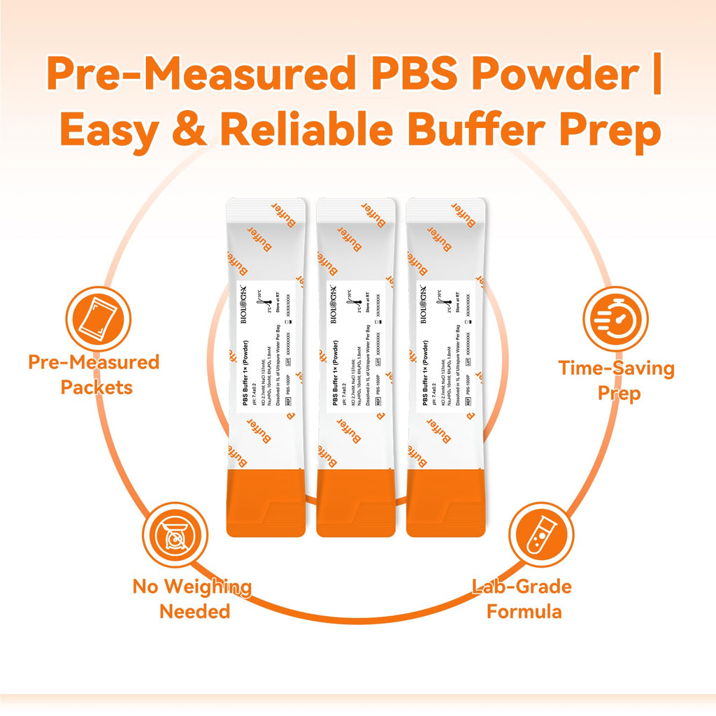 PBS 1X Premixed Powder, Phosphate Buffered Saline pH 7.4, 50 Bags