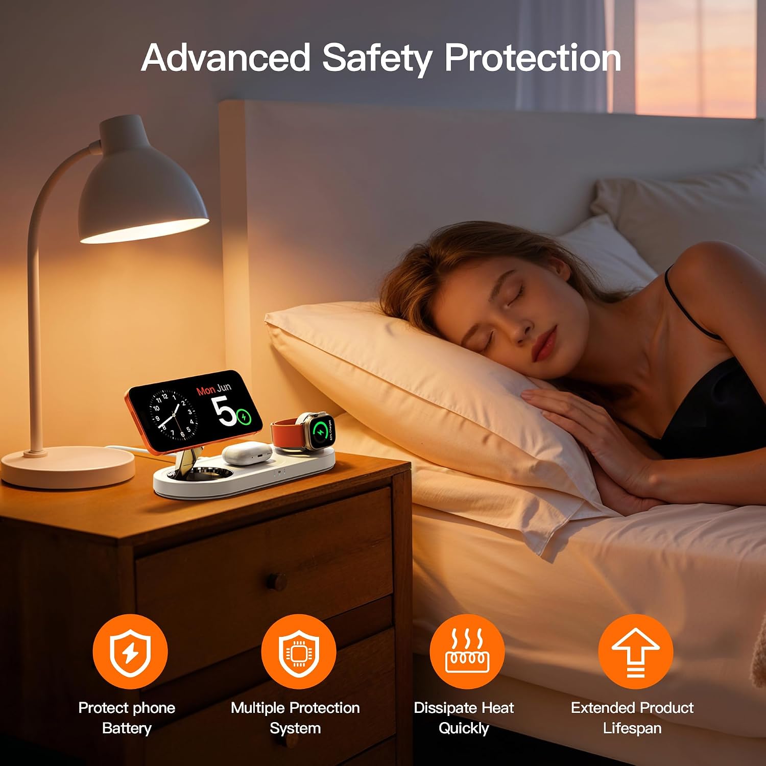 【Travel• Metal Bracket】 Magnetic 3 in 1 Wireless Charging Station,for iPhone17-12,Fast 5W Charger for Apple Watch