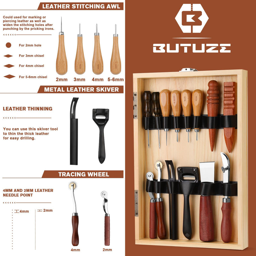 Leather Working Kit, Boxed Leather Tooling Kit, All-in-one