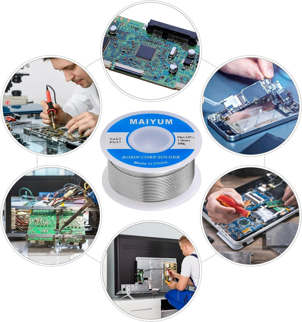 MAIYUM 63-37 Rosin Core Solder Wire 0.8mm 50g Tin Lead Electrical Soldering