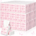 20 Pack Pink Bow Pocket Tissues Travel Packs Bulk Wedding Favor