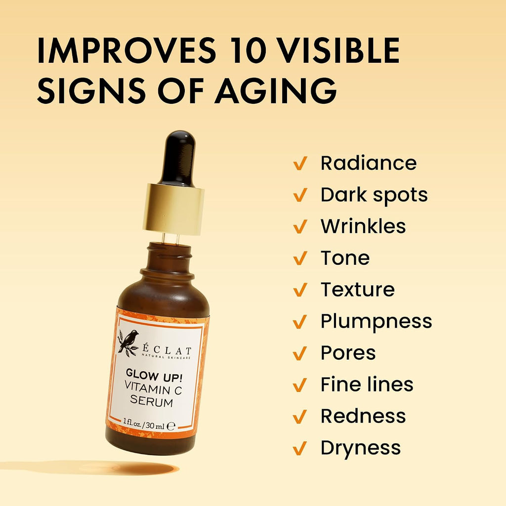 Vitamin C Serum - Skin Care for Dark Spots, Vitamin C Serum for Face with Hyaluronic Acid, Ferulic Acid, & Vit E