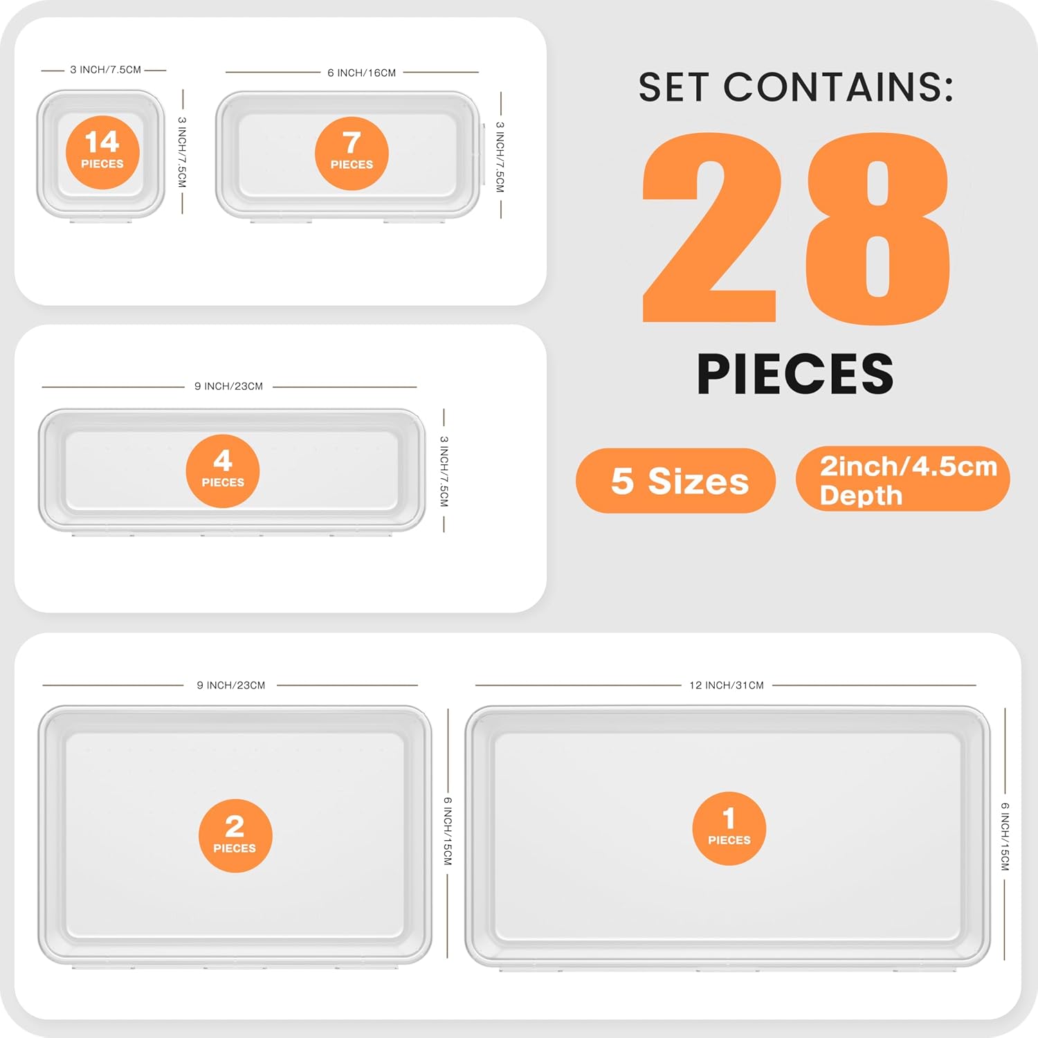【Military Grade】 Drawer Organizer, 【𝟱𝗦𝗶𝘇𝗲】 Makeup organizer, 【Holds 177 Items】 Bathroom Organizers and Storage