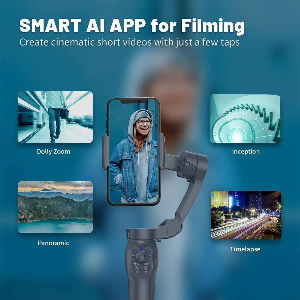 L7C Pro, Gimbal stabilizer for iPhone, Phone Stabilizer for Video Recording with Face/Object Tracking, 3-Axis Gimbal