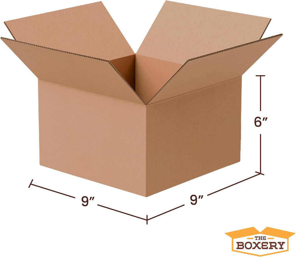 9"x9"x6" Corrugated Cardboard Boxes 25-Pack