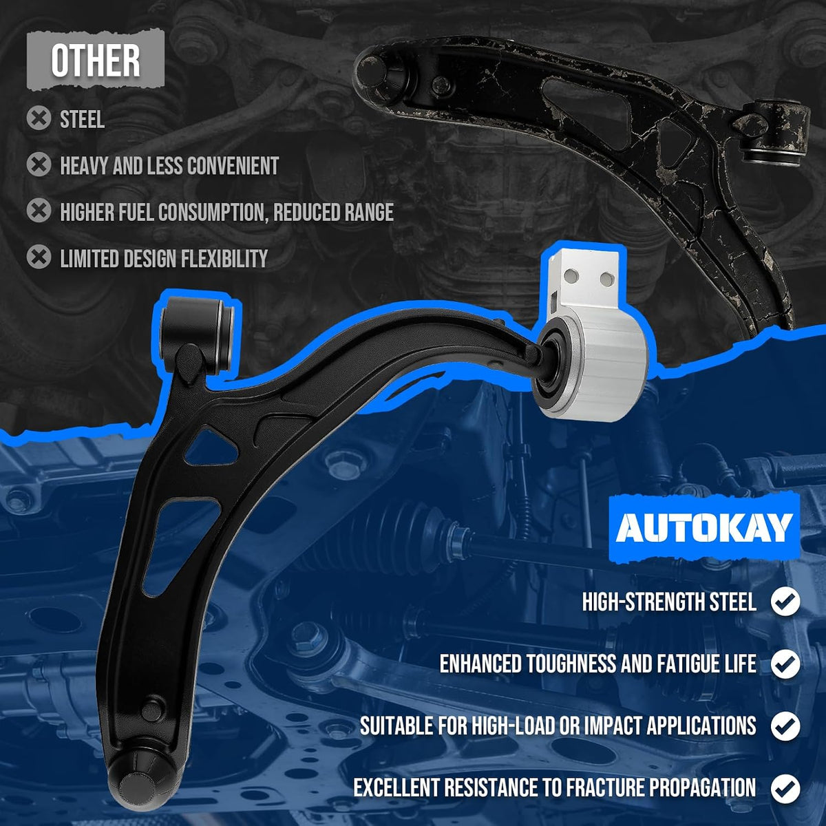 AUTOKAY 2PC Front Lower Control Arms for Ford Explorer 2011-2019, PIU 13-19
