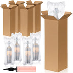 25 Sets Christmas Wine Shipping Box with Protector Bag Pump, Kraft