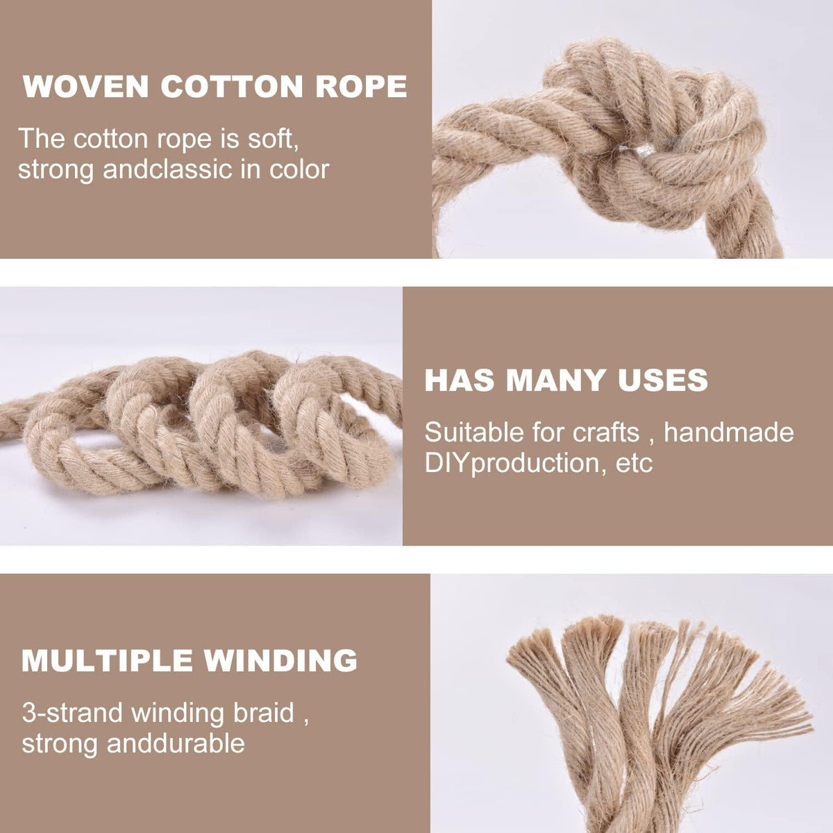 1/2 Inch Jute Rope 50 Ft - Twisted Manila Natural Thick Hemp Rope