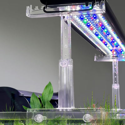 Aquarium Light Holder Adjustable, Clear Acrylic Fish Tank LED Light Riser Stand Aquarium Lamp Brackets Kit 2pcs