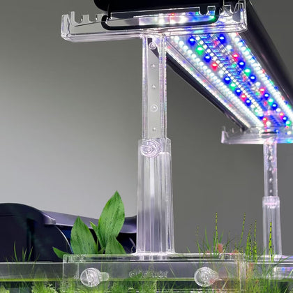Aquarium Light Holder Adjustable, Clear Acrylic Fish Tank LED Light Riser Stand Aquarium Lamp Brackets Kit 2pcs