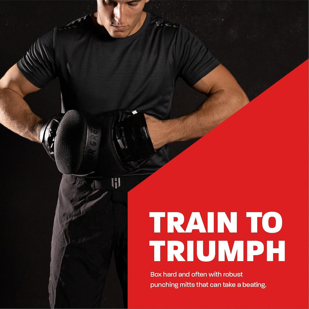 Punching Mitts for Men, Women, and Kids, Leather Focus Mitts for Martial Arts and Boxing Training