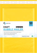 Kraft Paper Bubble Mailers #0, 6x10 Inch Self-Seal Padded Mailing Envelopes, Usable Size 6x9, Pack of 50