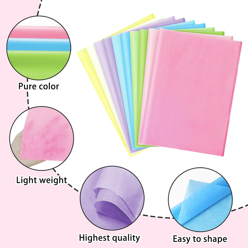 120 Sheets 14 x 20 Inch Pastel Tissue Paper for Gift Bag Wrapping