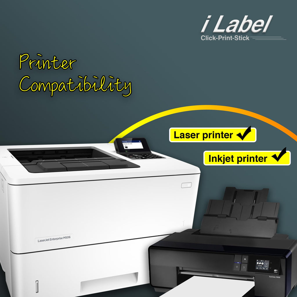 8.5" x 11" Full Sheet Label Sticker Paper for Laser & Inkjet Printers[50 Sheets,50 Labels]