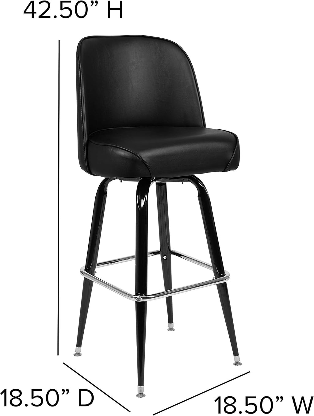 Bucket Seat Swivel Barstool, 2-Pack