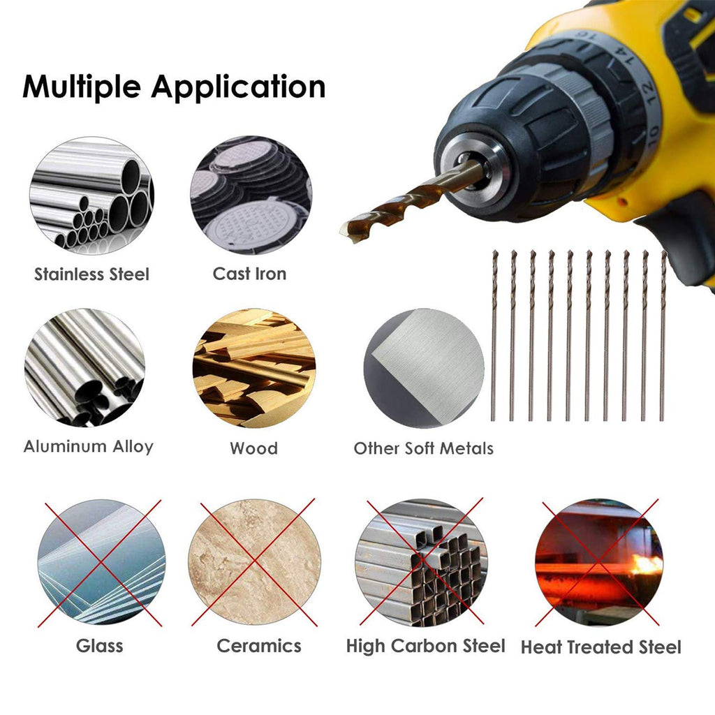 10PCS 1mm Twist Drill Bit Set,High Speed Steel Cobalt Drill Bit
