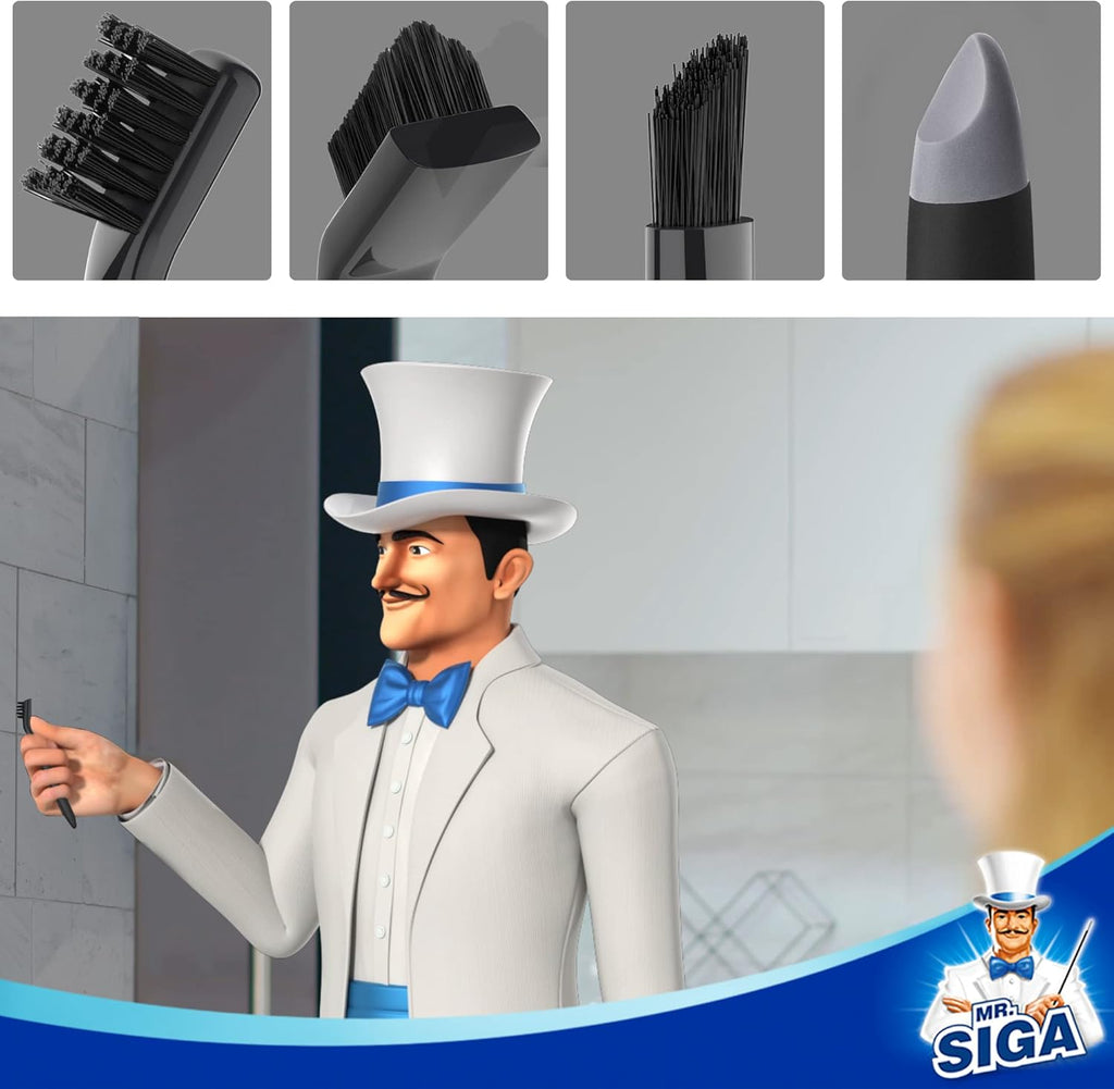 Grout Cleaner Brush Set, Detail Cleaning Brush Set for Tiles, Sinks, Drains, Grout Brush for Edge, Crevice Cleaning