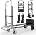 Foldable Hand Truck Moving Dolly Cart with 4 Wheels, 500 Lbs Load,2 Straps, Pre-Assembled, Save Room, Easy Folding