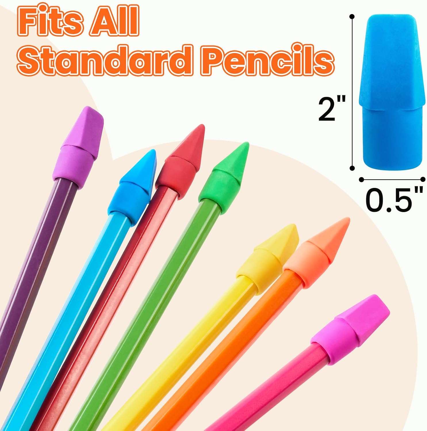 Erasers, 120 Pack Pencil Top Erasers, Cap Eraser Toppers Bulk 7-Color | Erasers Tops, Latex-Free, No-Smudge