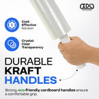20" x 1000' 80G Hand Stretch Wrap Rolls with Handles, 4-Pack