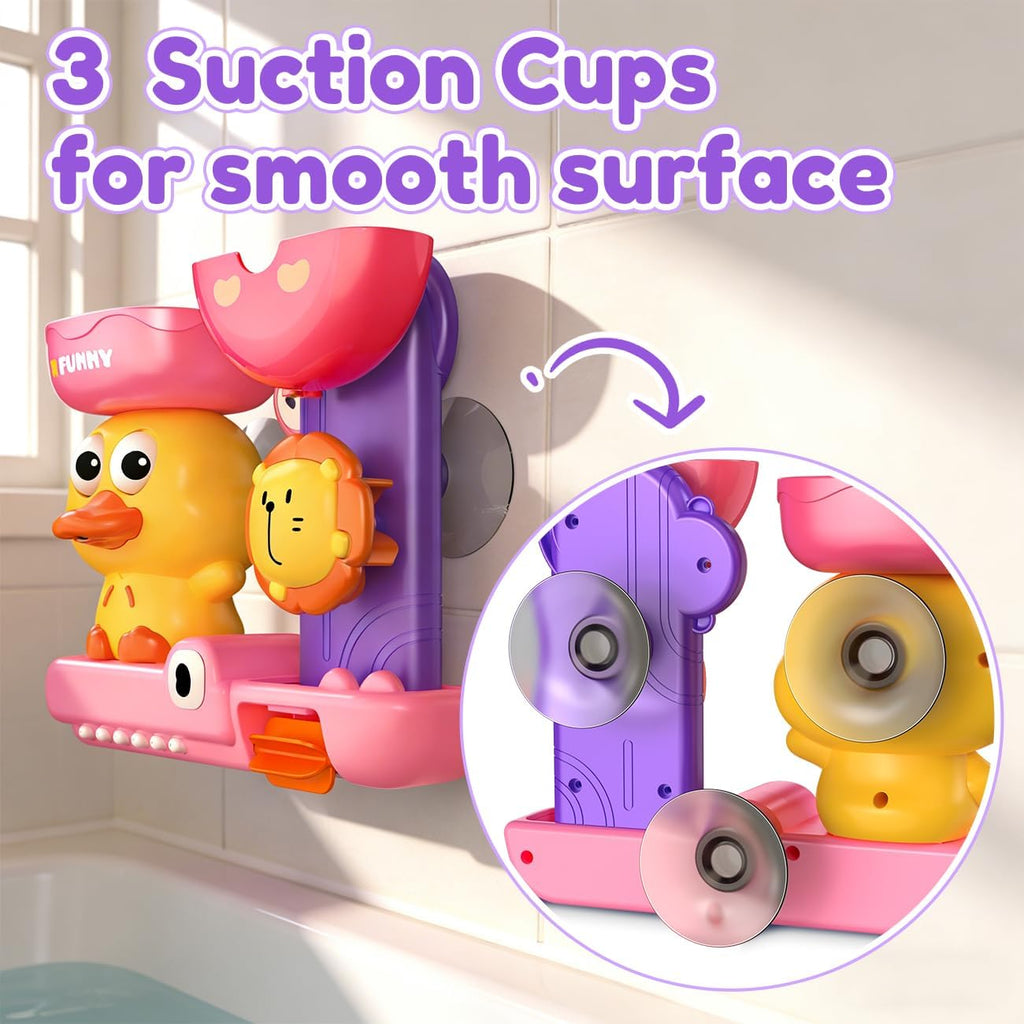 Bath Toys for Kids Ages 1-3: Toddler Bath Toys for 1 2 3 Year Old Girl Gifts - Pink Bathtub Toy for Toddlers 2-4