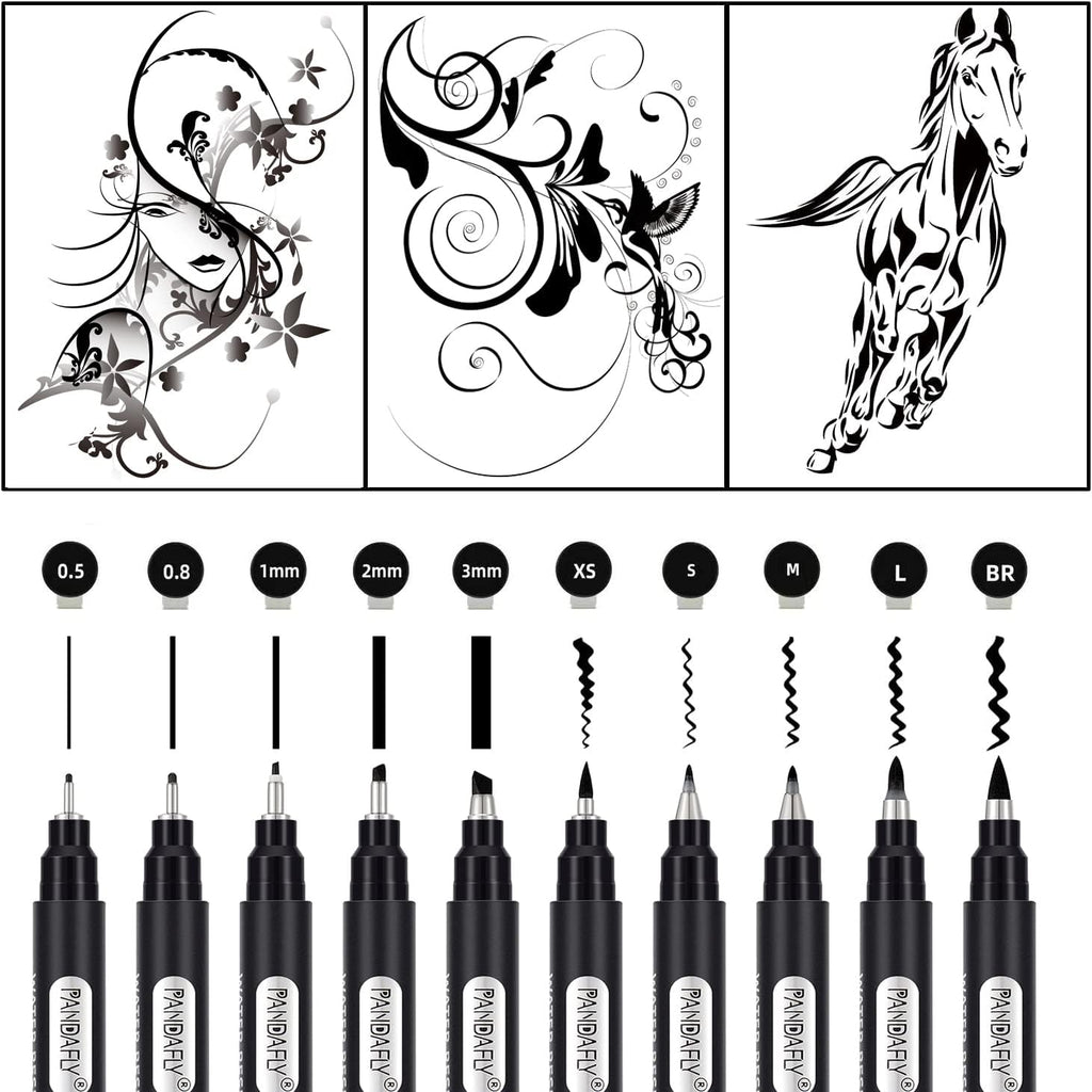 Calligraphy Pen, 10 Size Calligraphy Pens for Writing, Brush Pens Calligraphy Set for Beginners, Hand Lettering Pen