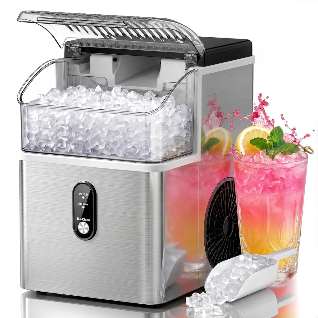 Nugget Ice Maker Countertop, 35 lbs/Day, Stainless Steel