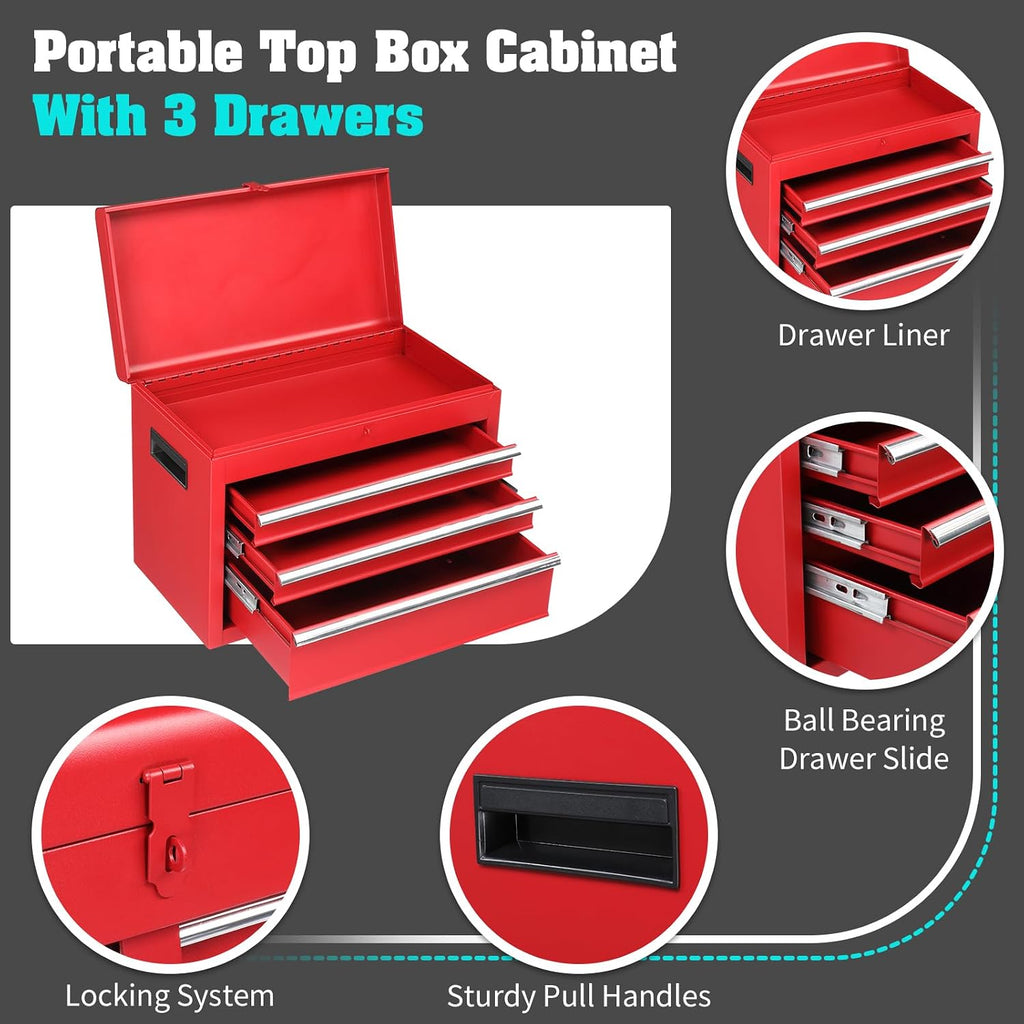 Rolling Tool Cart Utility Cart on Wheels, Heavy Duty Tool Chest Storage Tool Box Cart, Industrial Mechanic Service