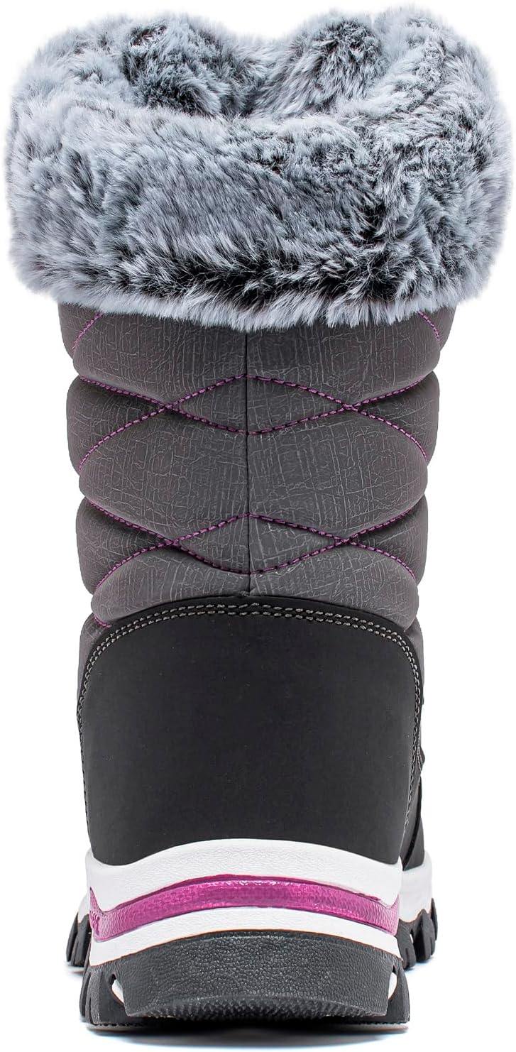 Kids Winter Snow Boots Waterproof Outdoor Warm Faux Fur Lined Shoes