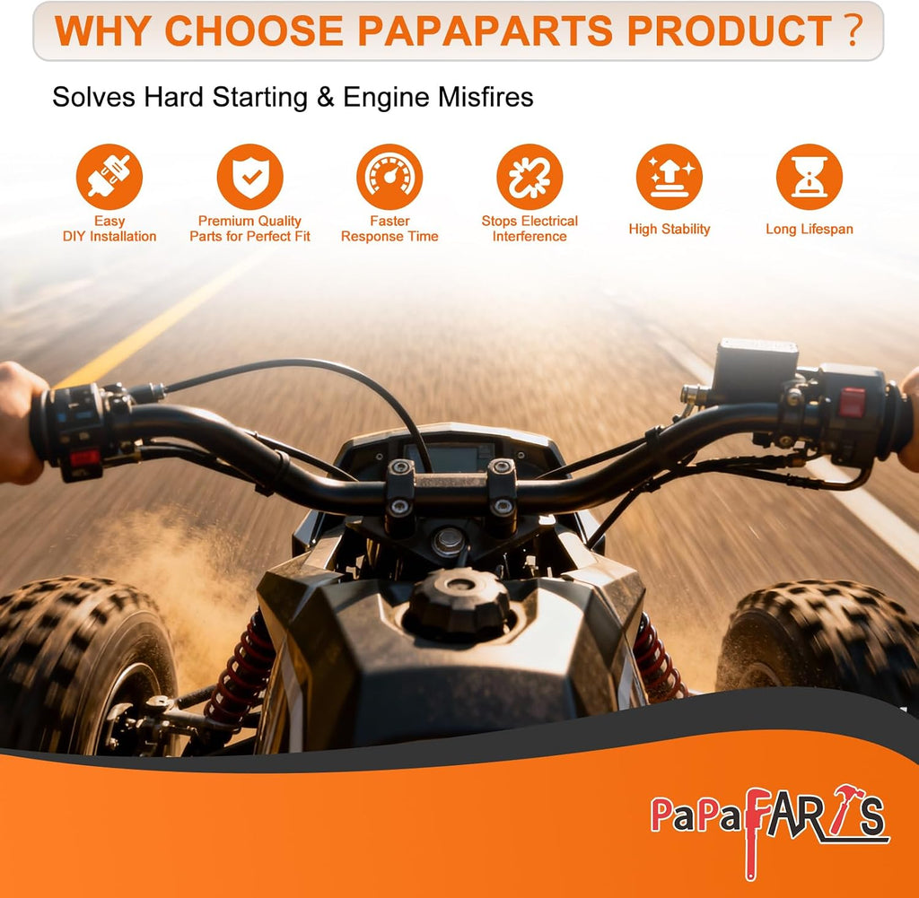 Ignition Coil and Spark Plug Wire with Caps Compatible with Polaris RZR S 4