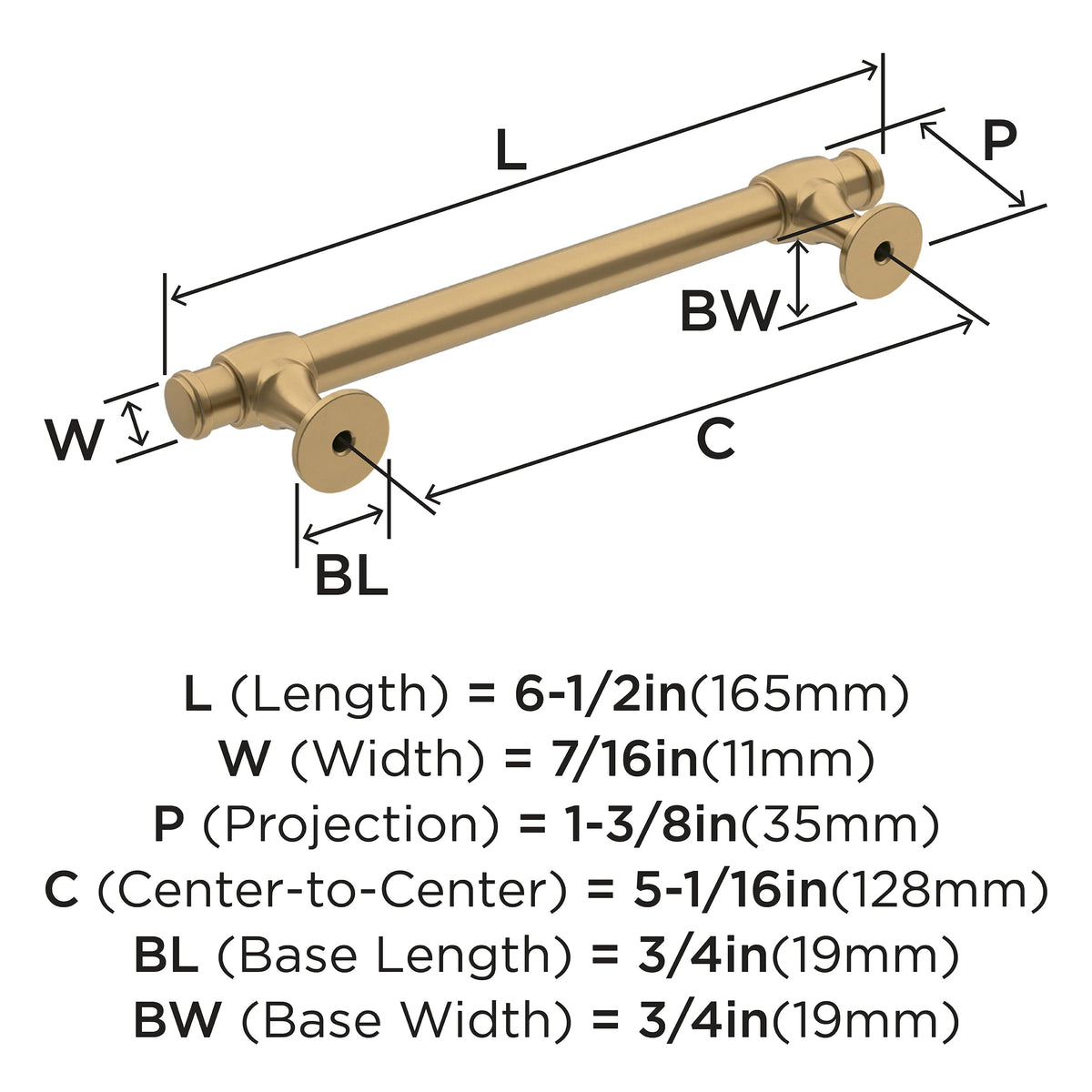 5-1/16" Winsome Champagne Bronze Drawer Pull
