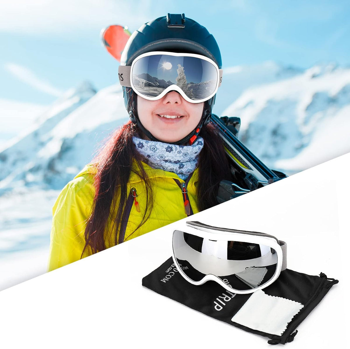 Snow Ski Goggles for Women Men Youth Adlut | Anti-Fog UV Protection Snowboard Skiing Goggles for Skiing